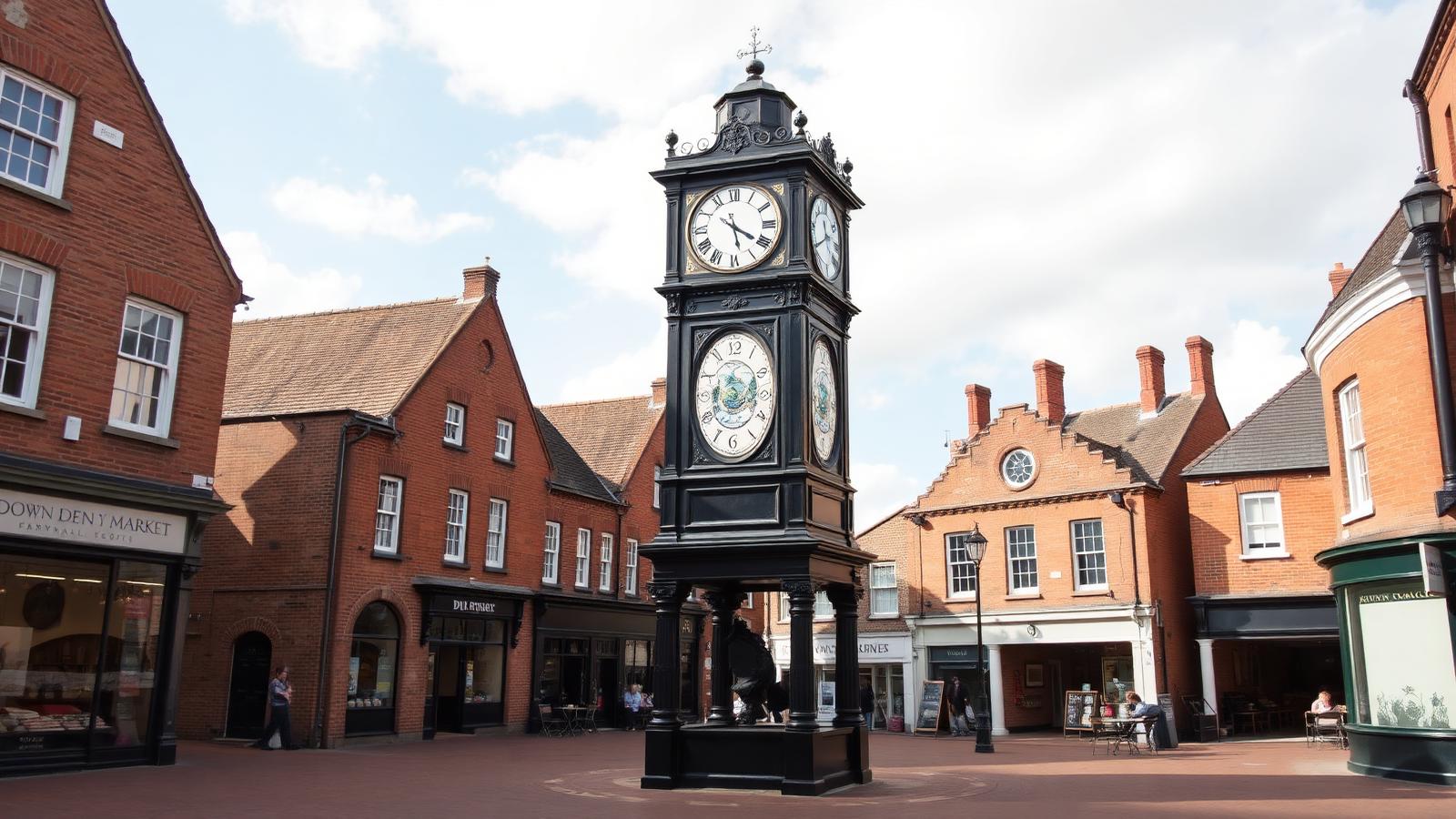 Downham Market's Jubilee Clock Tower on the market square, Norfolk